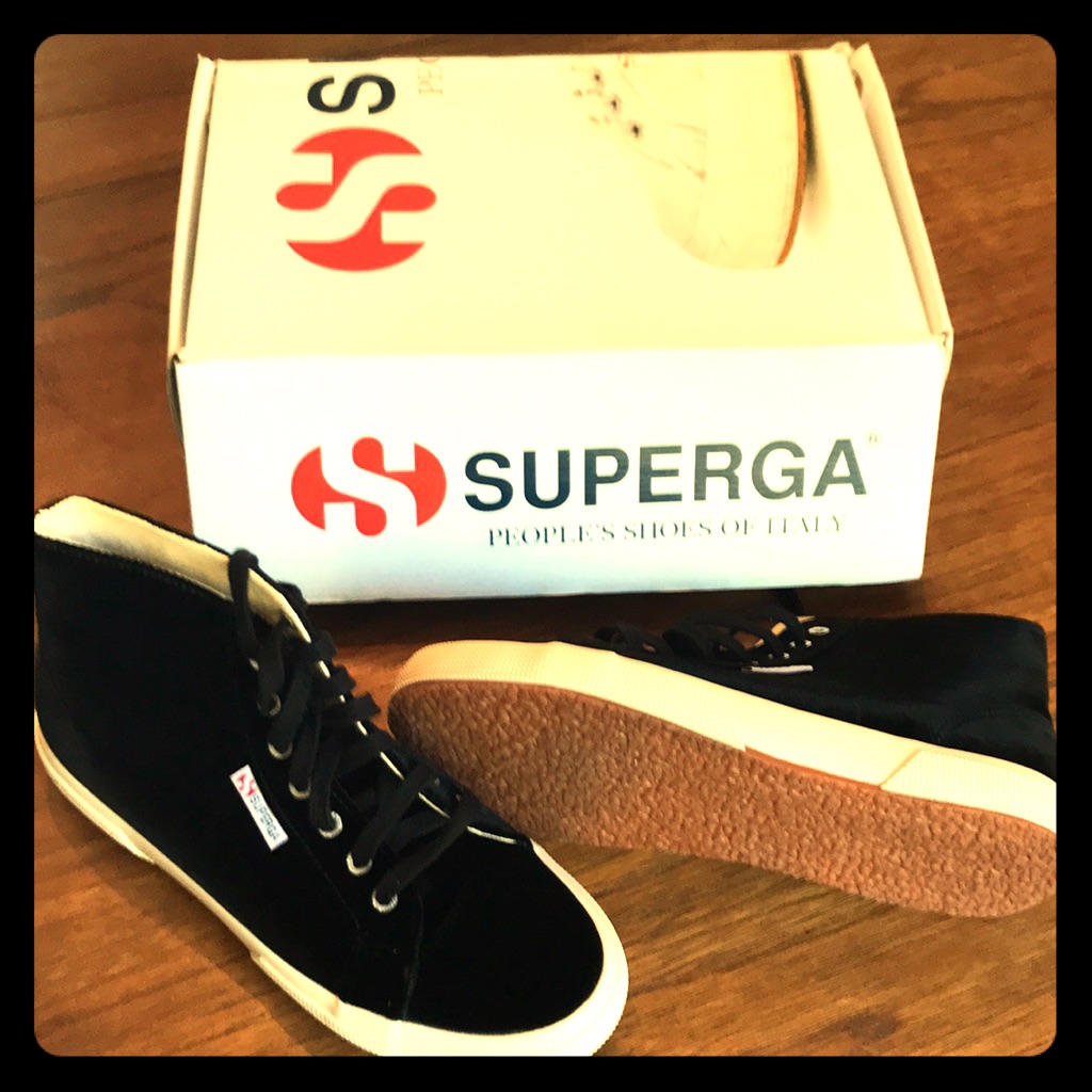 Superga Velvety Black Sneakers- Brand New